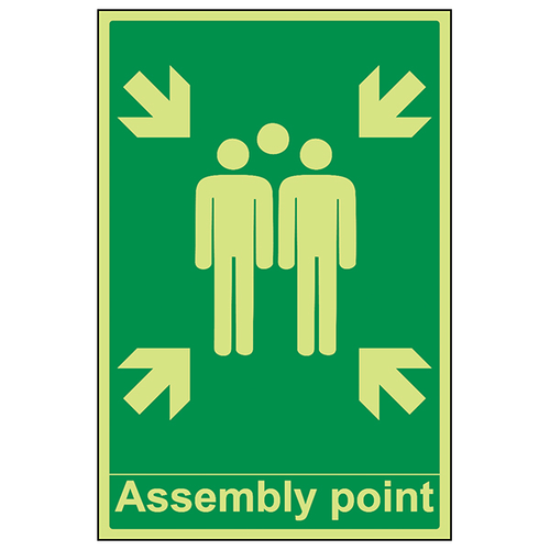 GITD Assembly Point Safety Sign Compliant For Workplaces