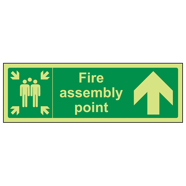 Glow In The Dark Fire Assembly Point Safety Sign For Staff