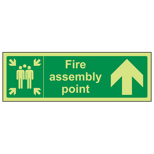 Glow In The Dark Fire Assembly Point Safety Sign For Staff