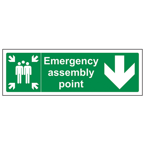 Emergency Assembly Point Safety Sign Compliant For Worksites