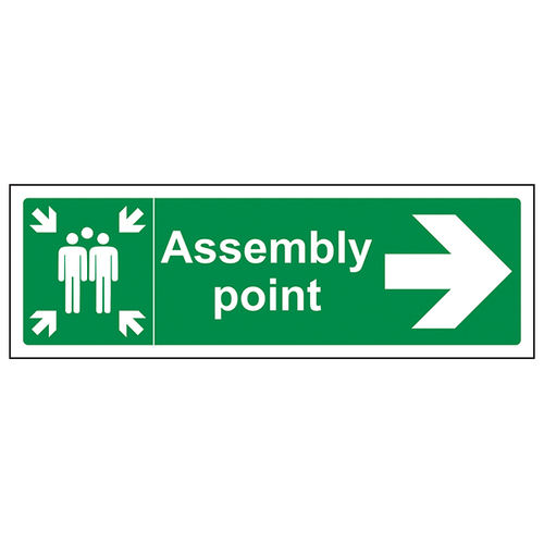 Assembly Point Arrow Right Safety Sign Clear Workplace