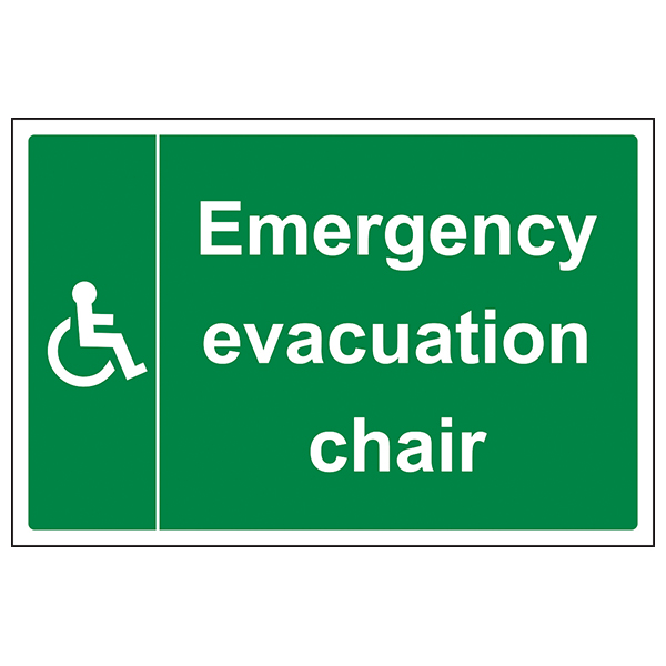Emergency Evacuation Chair Safety Sign Large For Facilities