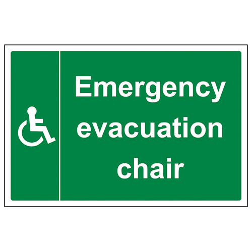 Emergency Evacuation Chair Safety Sign Large For Facilities