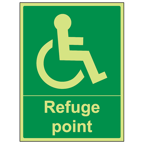 GITD Refuge Point Safety Sign Durable For Commercial