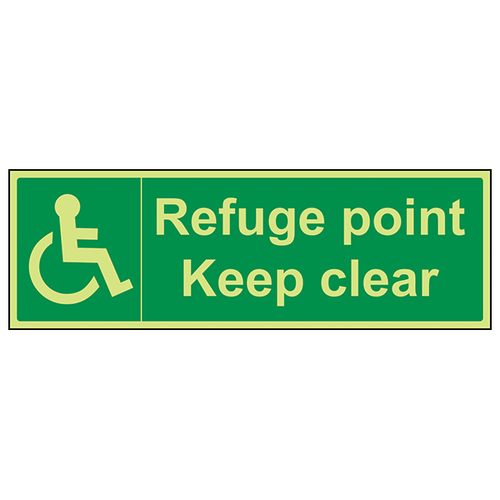 GITD Refuge Point Keep Clear Emergency Safety Sign UK
