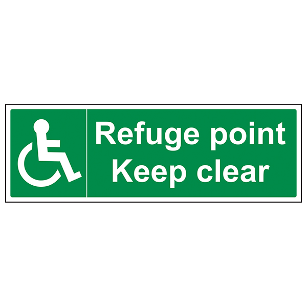 Refuge Point Keep Clear Safety Sign For Staff Essential