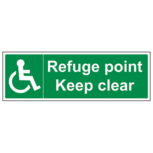 Refuge Point Keep Clear Safety Sign For Staff Essential