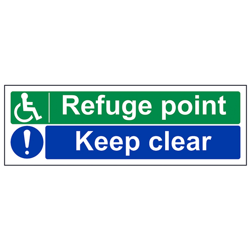 Refuge Point Keep Clear Safety Sign Compliant For Buildings