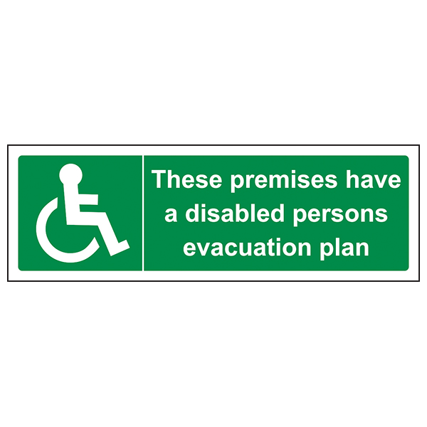 Disabled Evacuation Safety Sign Landscape For Premises