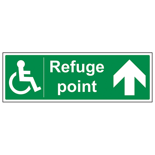 Refuge Point Arrow Up Safety Sign For Workplaces Emergency