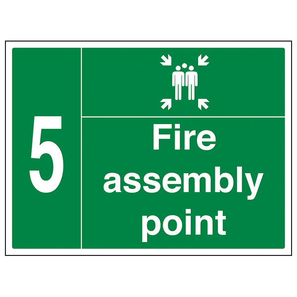 Fire Assembly Point Safety Sign Clear Durable For Workplace