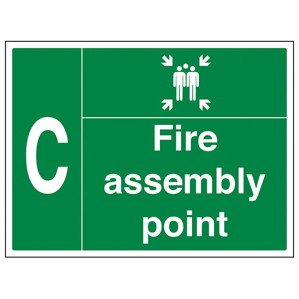 Fire Assembly Point Safety Sign Clear Route For Staff