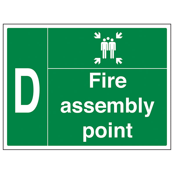 Fire Assembly Point Safety Sign Compliant Clear For Workplaces