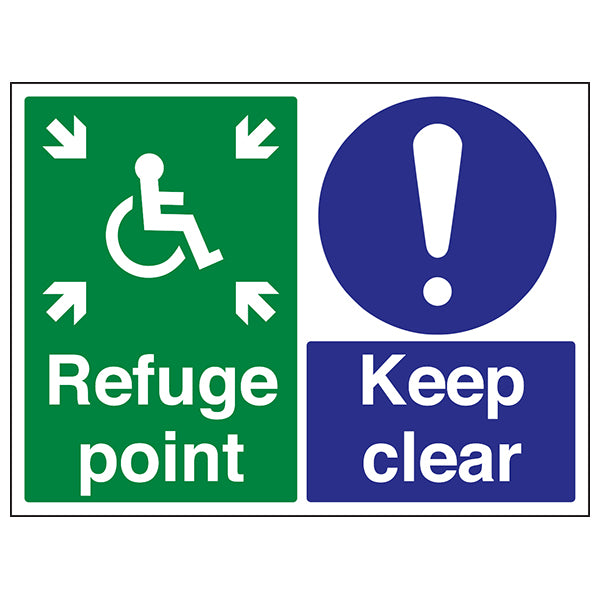 Refuge Point Keep Clear Safety Sign For Buildings Compliant