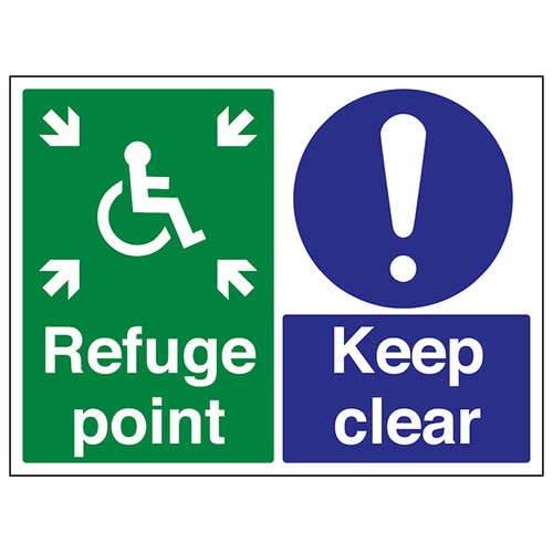 Refuge Point Keep Clear Safety Sign For Buildings Compliant
