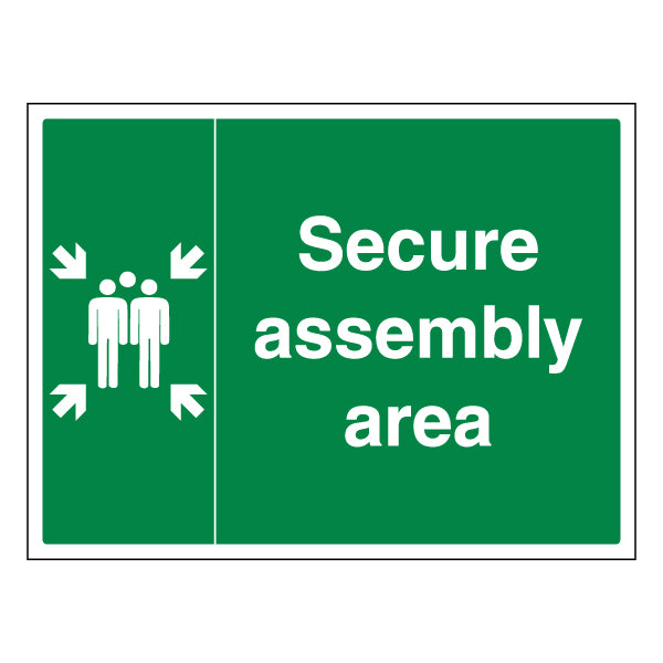Secure Assembly Area Safety Sign ProtectUK For Staff