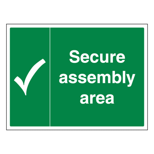 Secure Assembly Area Safety Sign Official ProtectUK Staff