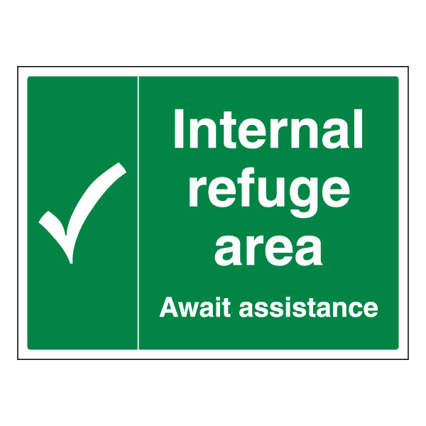 Internal Refuge Area Safety Sign ProtectUK For Staff