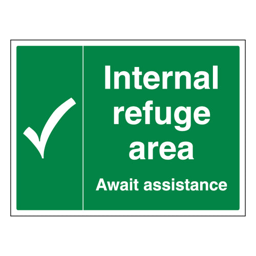 Internal Refuge Area Safety Sign ProtectUK For Staff