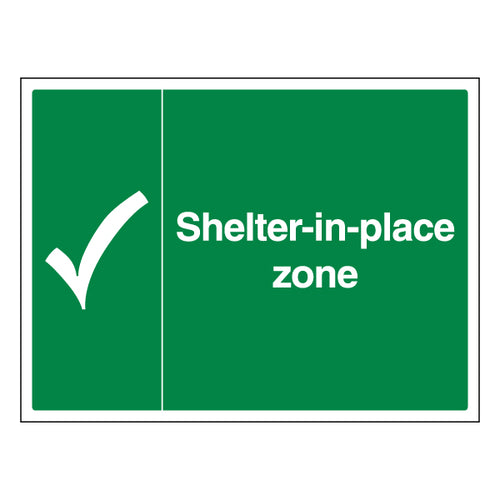 Shelter In Place Zone Clear Safety Sign ProtectUK For Staff