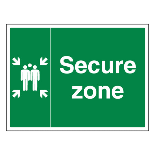 Secure Zone Safety Sign Shelter Area ProtectUK For Staff