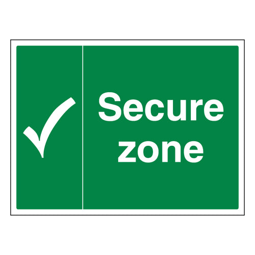 ProtectUK Secure Zone Safety Sign Clear Shelter For Staff