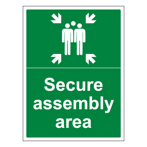 Secure Assembly Area Safety Sign ProtectUK Staff Official