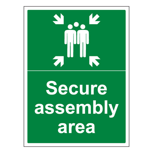 Secure Assembly Area Safety Sign ProtectUK Staff Official