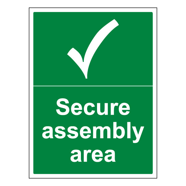 Secure Assembly Area Safety Sign Essential ProtectUK Staff