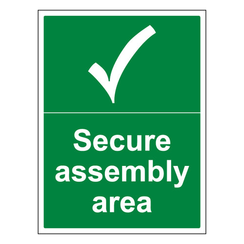 Secure Assembly Area Safety Sign Essential ProtectUK Staff