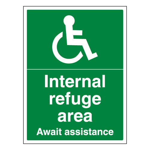 Internal Refuge Area Safety Sign For Staff Urgent Shelter