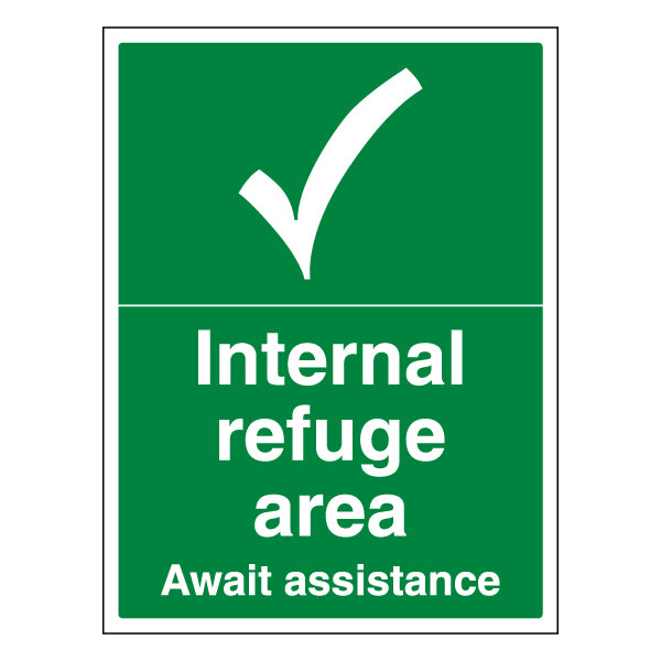 Internal Refuge Area Safety Sign ProtectUK Staff Safety