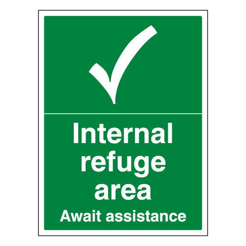 Internal Refuge Area Safety Sign ProtectUK Staff Safety
