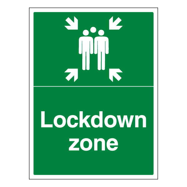 Lockdown Zone Safety Sign ProtectUK Clear Shelter Staff