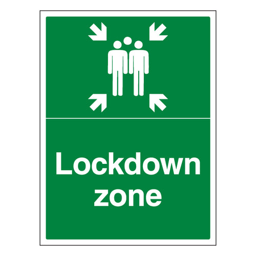 Lockdown Zone Safety Sign ProtectUK Clear Shelter Staff