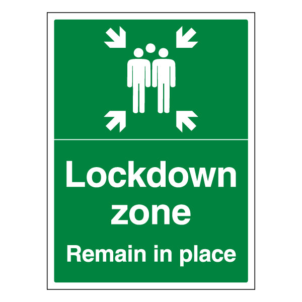 Lockdown Zone Safety Sign ProtectUK Clear Shelter For Staff