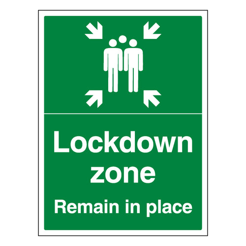 Lockdown Zone Safety Sign ProtectUK Clear Shelter For Staff