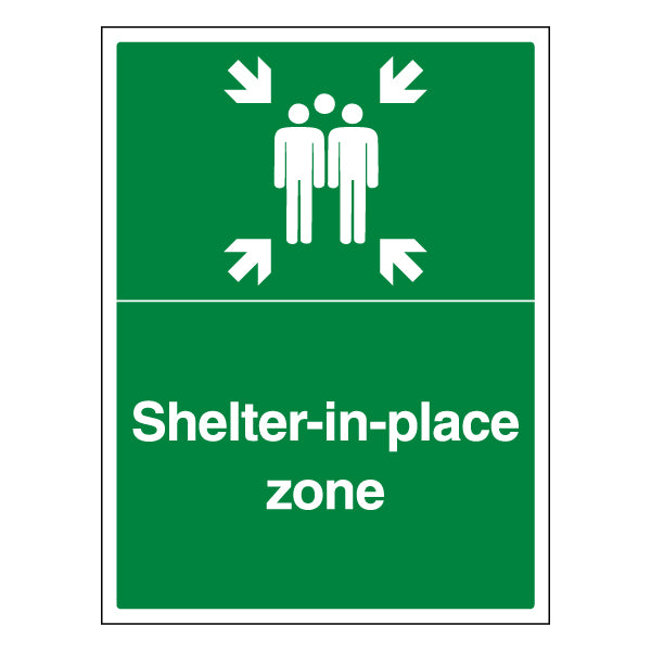 Shelter In Place Zone Safety Sign ProtectUK Staff Guide
