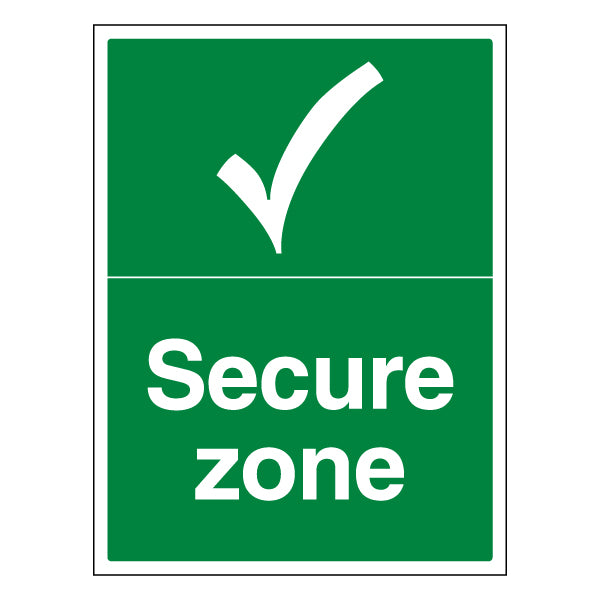 Secure Zone Safety Sign Official ProtectUK For Staff