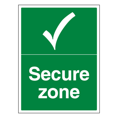 Secure Zone Safety Sign Official ProtectUK For Staff