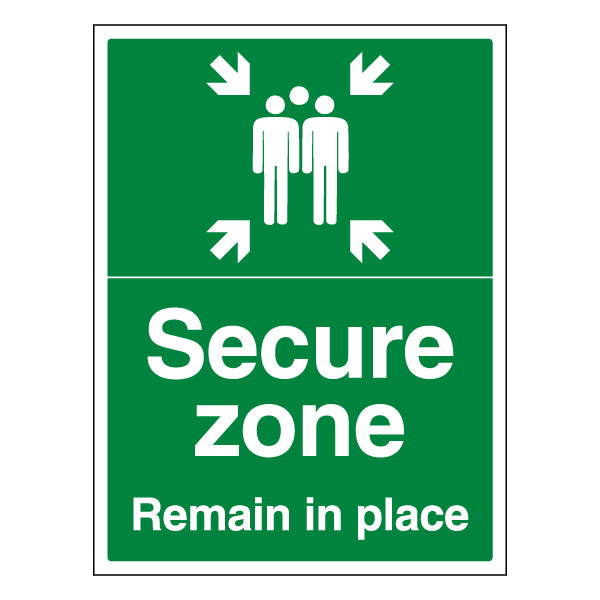 ProtectUK Secure Zone Safety Sign Remain In Place Staff