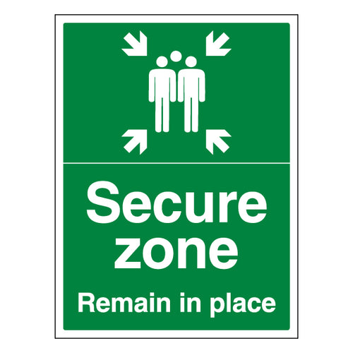 ProtectUK Secure Zone Safety Sign Remain In Place Staff