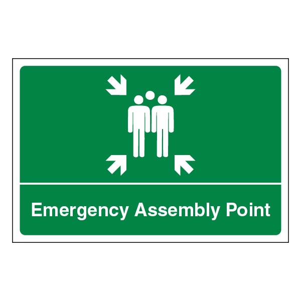 Emergency Assembly Point Safety Sign Large For Workplace