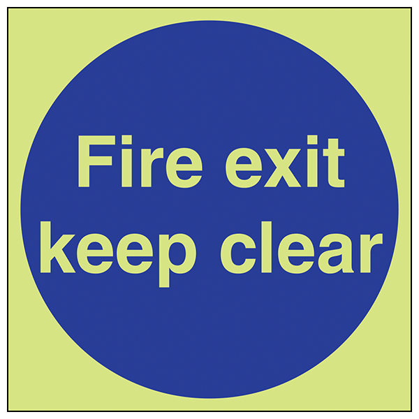 GITD Fire Exit Keep Clear Safety Sign Compliant Workplace