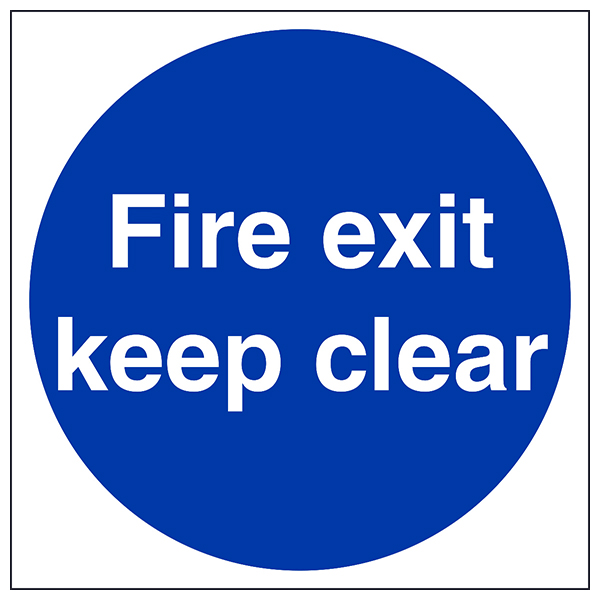 Fire Exit Keep Clear Safety Sign Compliant For Business