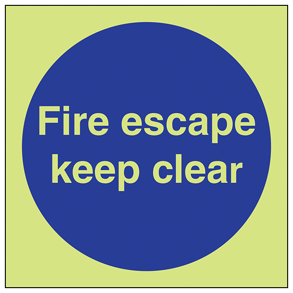 Gitd Fire Escape Keep Clear Safety Sign For Businesses