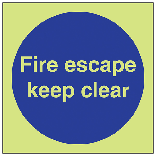 Gitd Fire Escape Keep Clear Safety Sign For Businesses