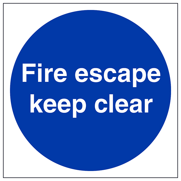Fire Escape Keep Clear Safety Sign Compliant For Business