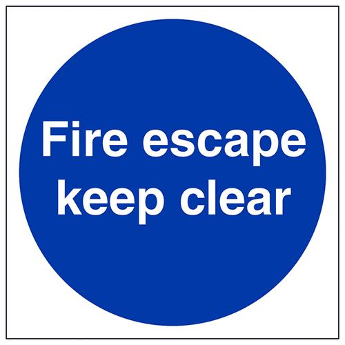 Fire Escape Keep Clear Safety Sign Compliant For Business