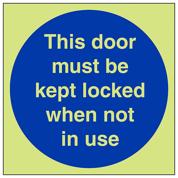 Glow In The Dark Fire Door Safety Sign Compliant For Work